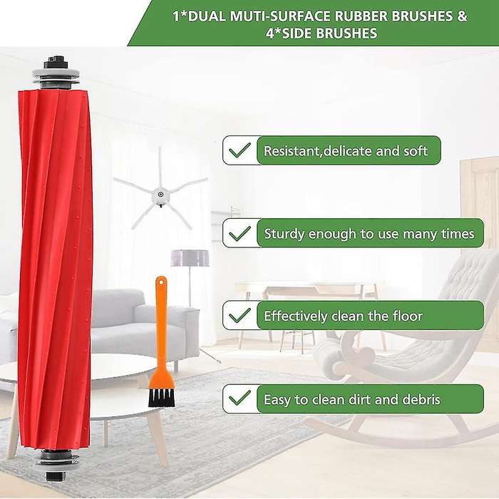 Replacement Roller Brush Side Brush Filters Compatible for Roborock