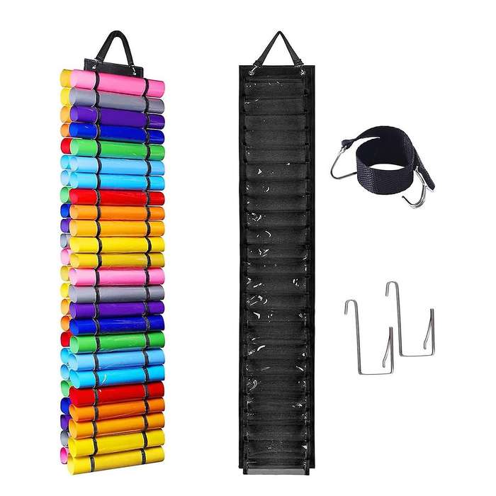 Vinyl Storage Organizer Rack, Vinyl Holder with 48 Roll Compartments