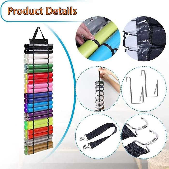 Vinyl Storage Organizer Rack, Vinyl Holder with 48 Roll Compartments