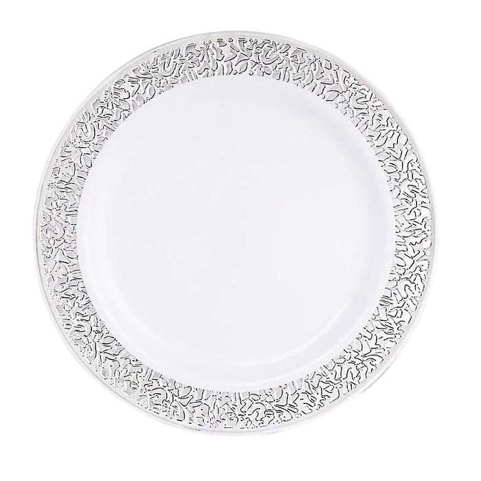 Silver Disposable Plates Party Home Supplie Plastic Party 7.5inch