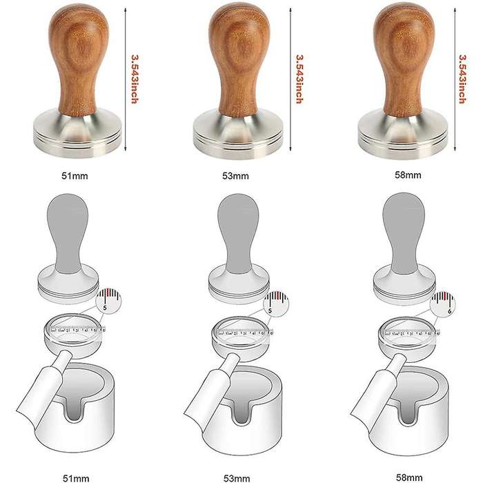 Coffee Tamper Set, Espresso Coffee Tamper, Coffee Presser, 58mm