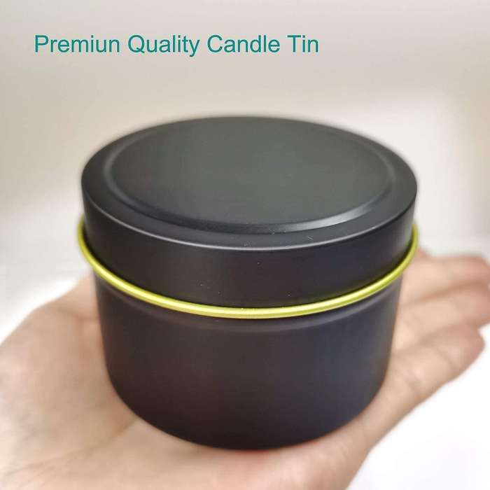 16 Pcs Metal Candle Tin Cans 4 Oz Empty Candle Jars with Lids Black