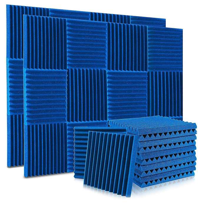 24 Pack Acoustic Foam Panels 1x12x12 Inches,with Fire Sound, for Home