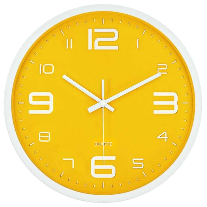 Silent Nordic Creative Yellow Modern Home Simple Wall Clock