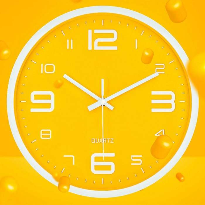 Silent Nordic Creative Yellow Modern Home Simple Wall Clock