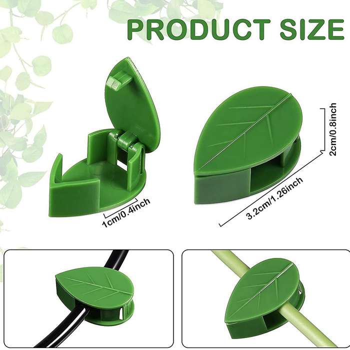 130pcs Plant Climbing Wall Fixture Clip Leaf Shaped Plant Fixing Clip