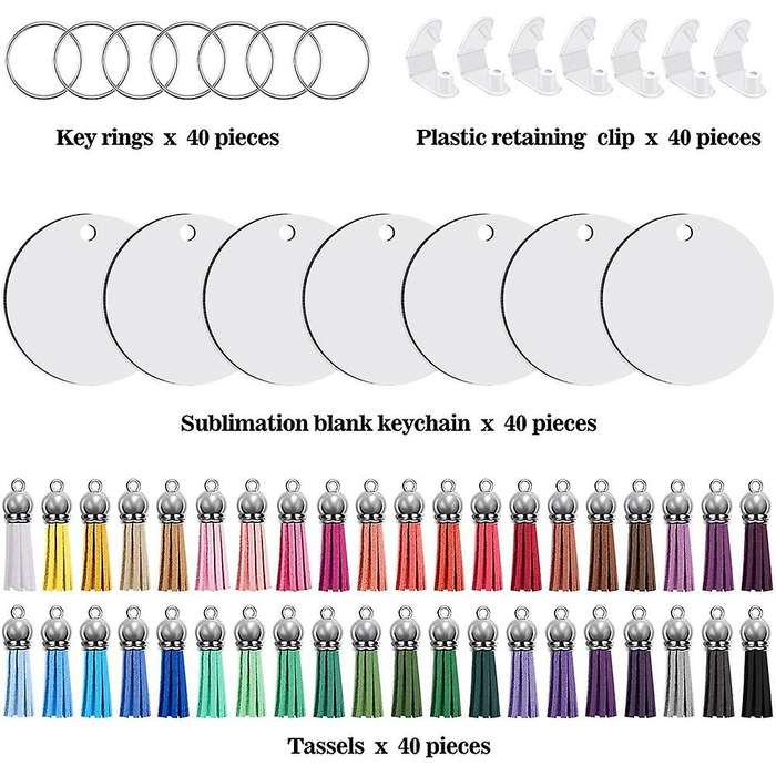 Sublimation Keychain Blanks Set-round