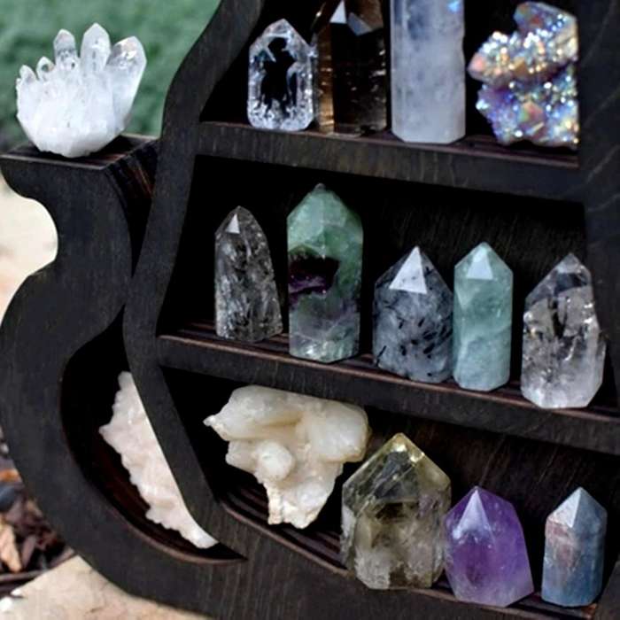 Black Cat Crystal Shelf Cat Crystal Essential Oil Display Wall Shelf