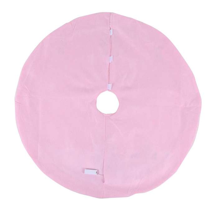 Pink Christmas Tree Skirt with Led Light Faceless Doll Carpet -a