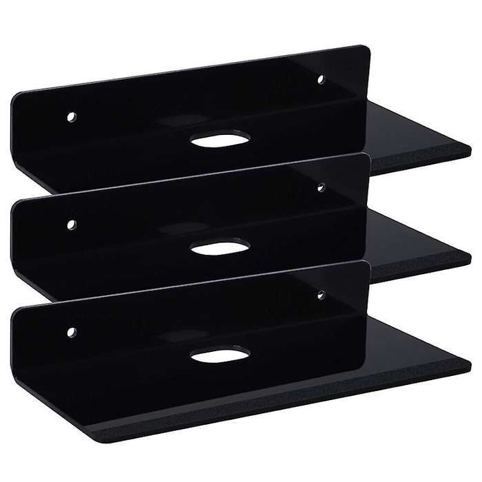 Acrylic Floating Wall Shelves Set Of 3, Damage-free Display