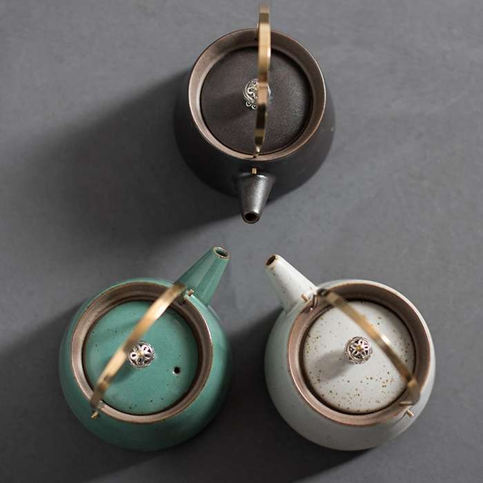 Retro Ceramic Teapot with Handle Pottery Home Japanese for Home C