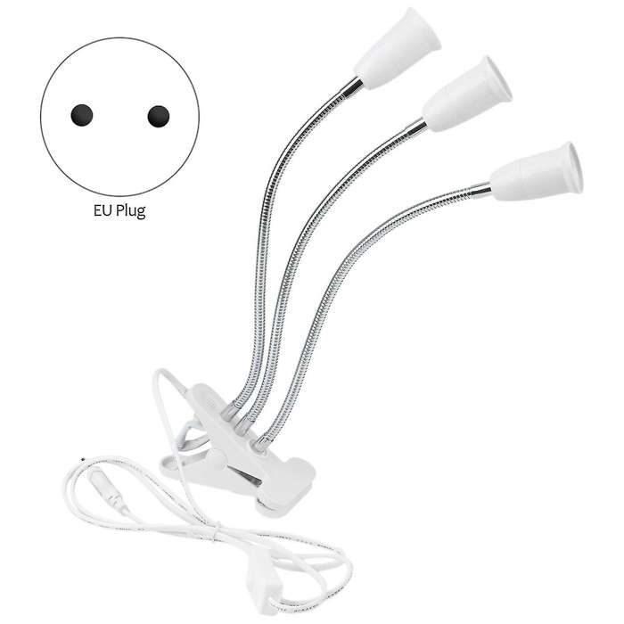 E27 Socket 3 Head Flexible Light Clip with On/off Switch, Eu Plug