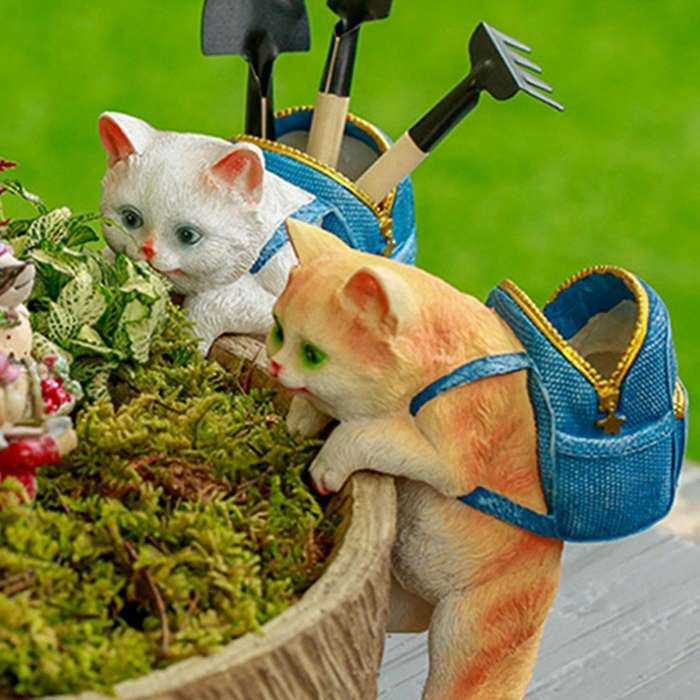 Garden Flowerpot Fish Tank Cat Decoration Gift Pendant Ornament C