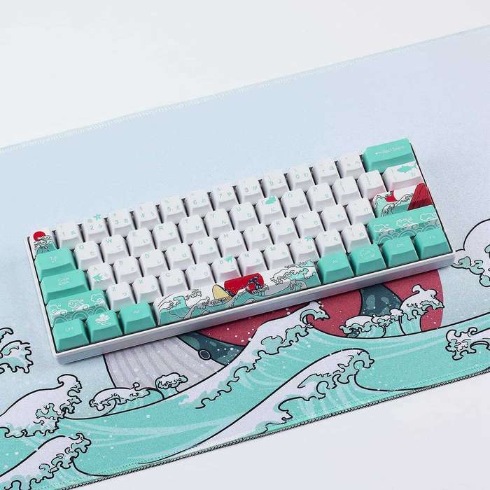 60% Pbt Keycaps Set Profile for Mx Switches (coral Sea Japanese)