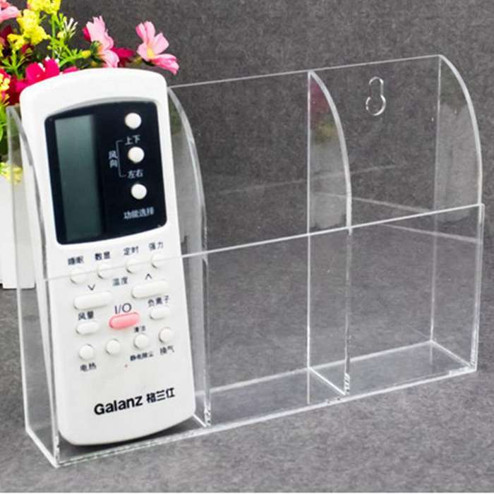 Clear Acrylic Remote Control Holder Wall Mount (three Compartments)