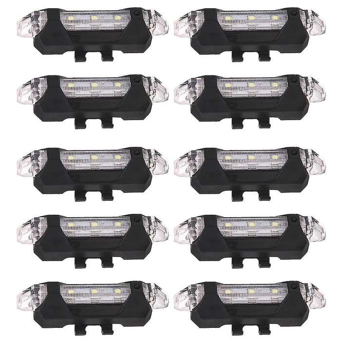 10 Pcs Usb Rechargeable Strobe Warning Light for Car Bike Motorcycle