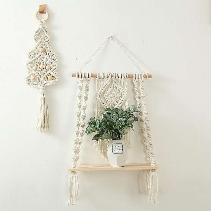 Tapestry Cotton Rope Wall Hanging Shelf Children's Room Decoration