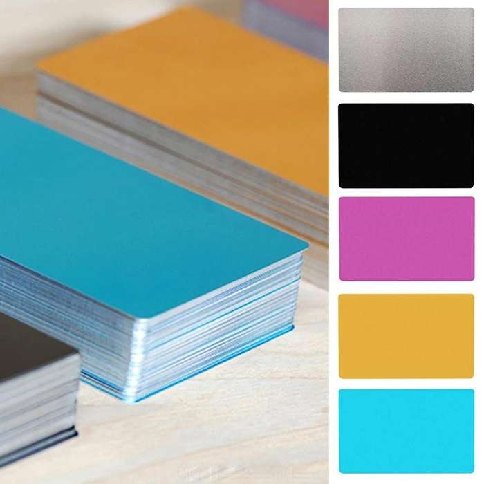 100pcs 0.2mm Ultra-thin Aluminum Business Card Dog Id Tag Name Tags