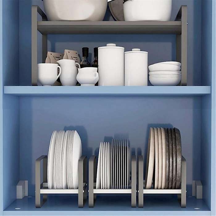 2pcs Metal Dish Rack Kitchen Board Holder Cabinet Storage Shelves L