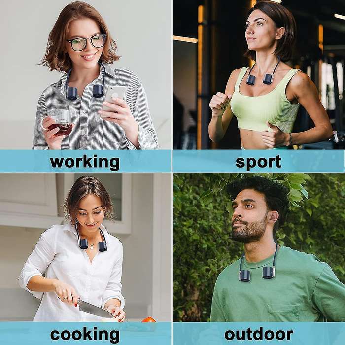 Portable Neck Fan, Hand-free Neck Fans for Women, 3 Speed Adjustable