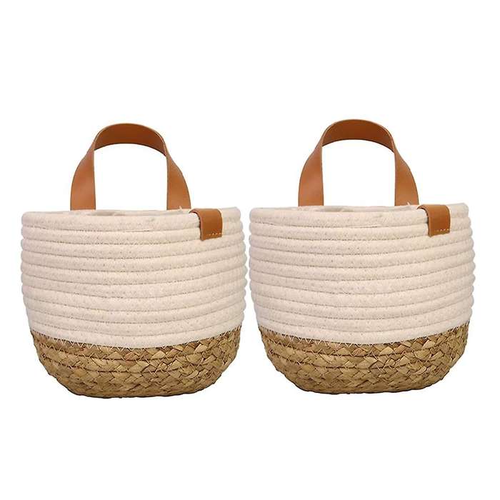 2 Packs Wall Hanging Baskets with Handle,for Flower Plants,toys