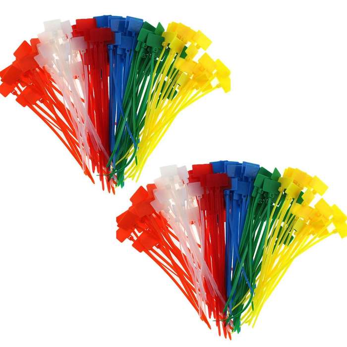 500 Pcs 7colors Nylon Cable Marker Wire Zip Mark Tags Power Marking