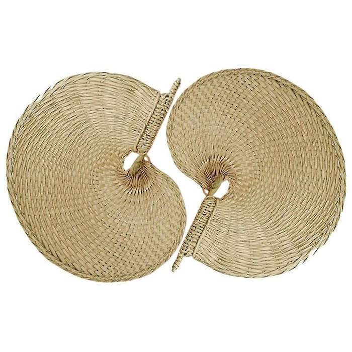 Natural Raffia Hand Fans, for Summer Cooling Supplies Farmhouse 6 Pcs
