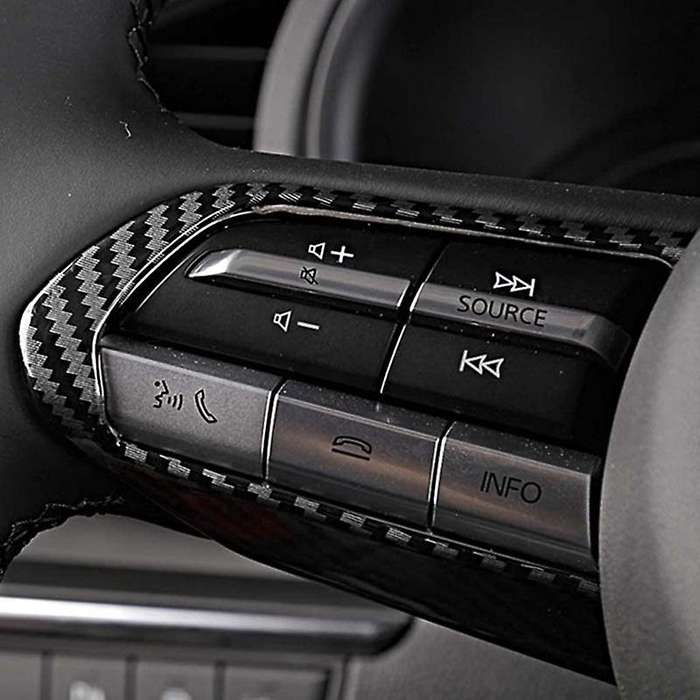 Carbon Fiber Steering Wheel Frame Cover, for Mazda 3 Cx-30 2019 2020