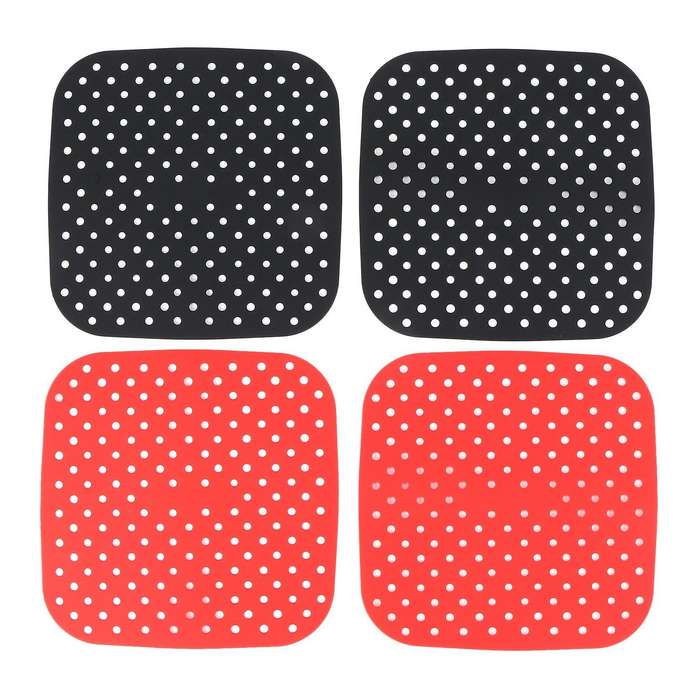 4 Packs Reusable Air Fryer Liners Silicone,8.5 Inch Square Mats