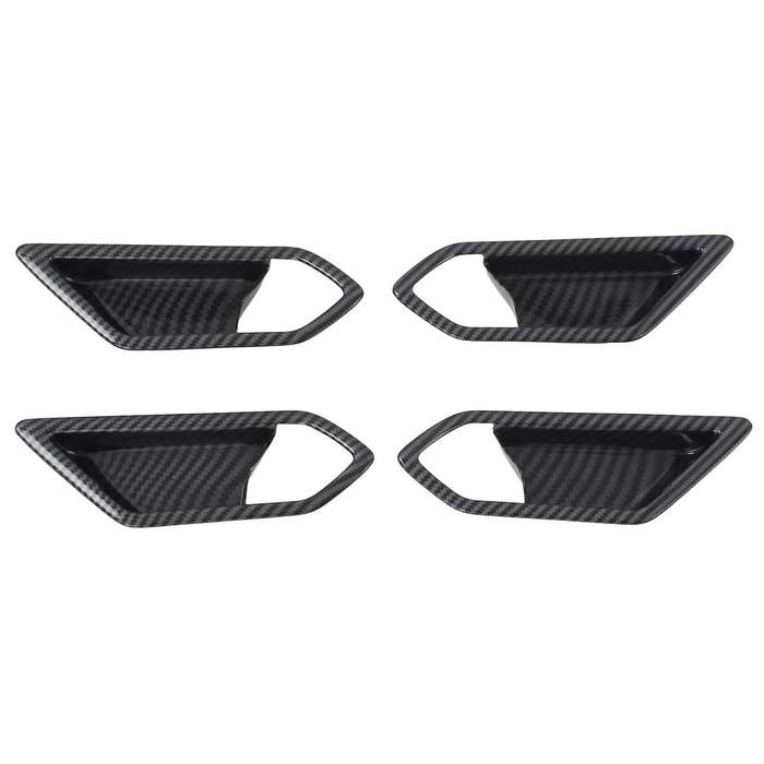 4pcs Carbon Fiber Car Ineer Door Handle Bowl Cover Trim for Id4x 2022