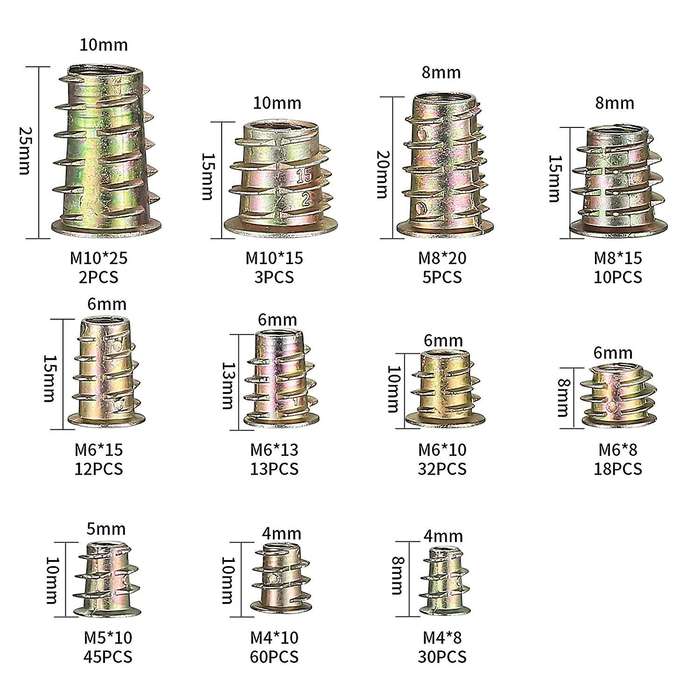 235 Threaded Nut Inserts, M4/m5/m6/m8/m10 Zinc Alloy Threaded Sockets