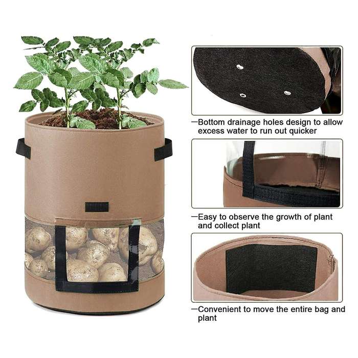 Potato Grow Bags 7 Gallon with Flap,3 Pcs Plant Grow Bags,potato Bag