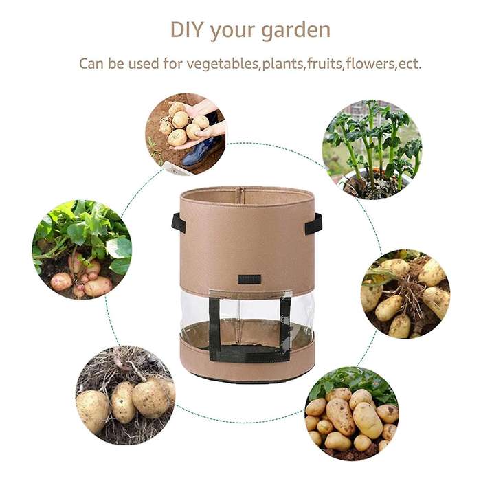 Potato Grow Bags 7 Gallon with Flap,3 Pcs Plant Grow Bags,potato Bag