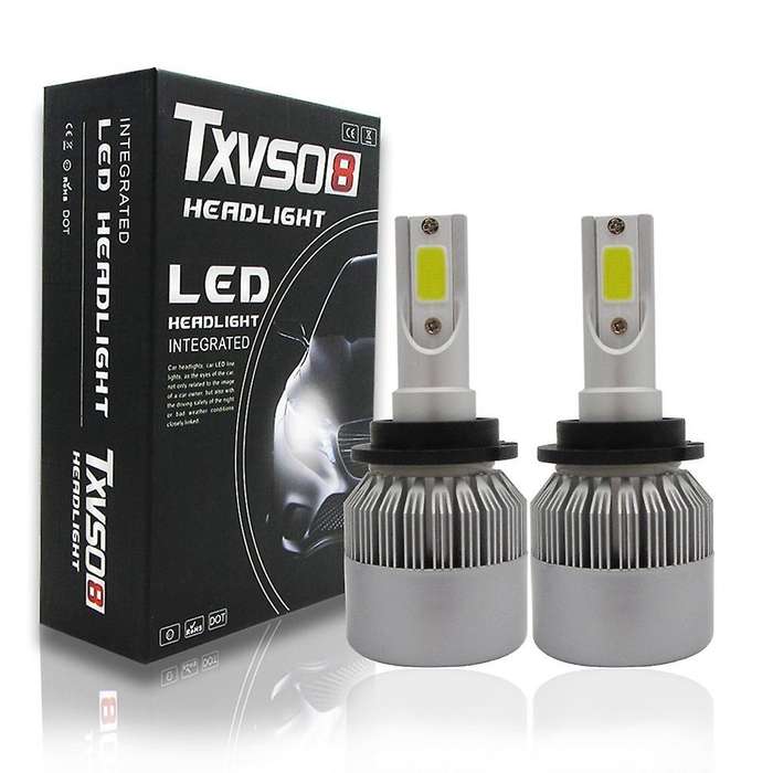 2 X Led Headlight Kit Diamond White Light Carauto Driving Beam 6000k