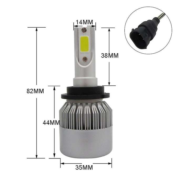 2 X Led Headlight Kit Diamond White Light Carauto Driving Beam 6000k