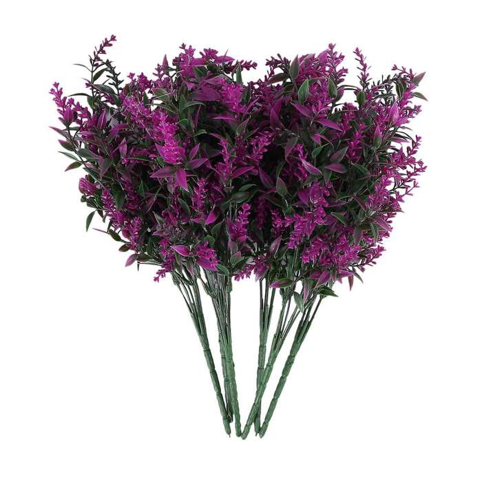 Artificial Lavender Flowers Plants 6 Pieces,uv Resistant(fushia)