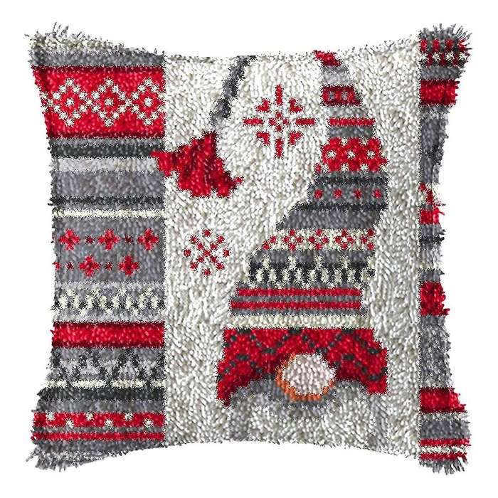 Latch Hook Kits for Diy Throw Pillow Cover, 16.5 Inch Christmas Hat