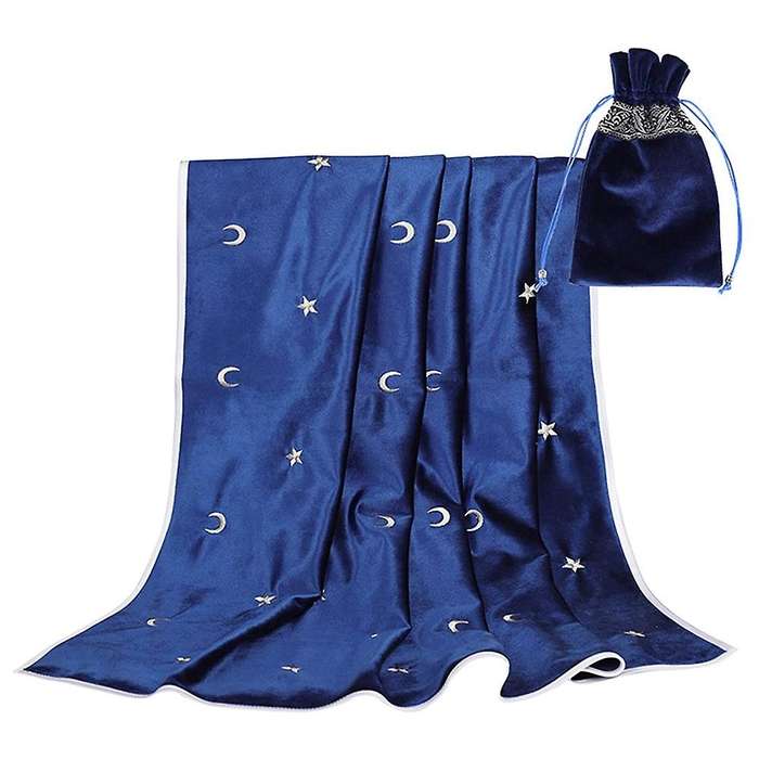 Altar Tarot Tablecloth Velvet Tarot Divination Tablecloth Blue
