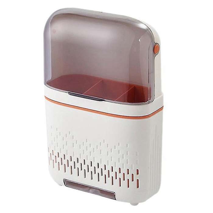 Multifunctional Dustproof Tableware Rack Knife Holder(white+orange)