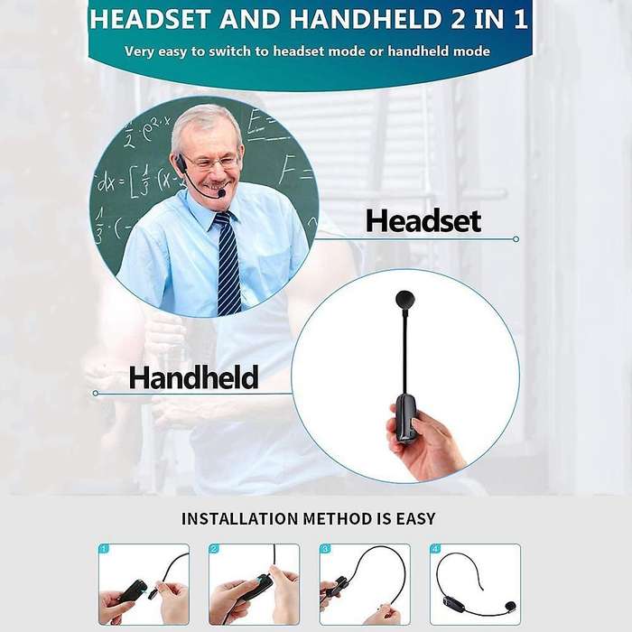 New 2 In 1 Handheld Uhf Wireless Microphone for Speech Teaching