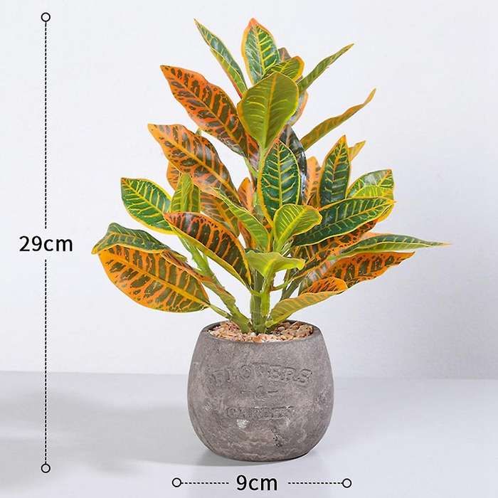 Simulation Green Plant Potted Cement Bonsai Desktop Decorations, A