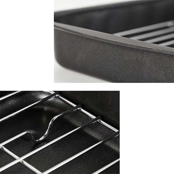 Bbq Food Pan with Oil Filter Rack Drying Tray Kitchen Supplies