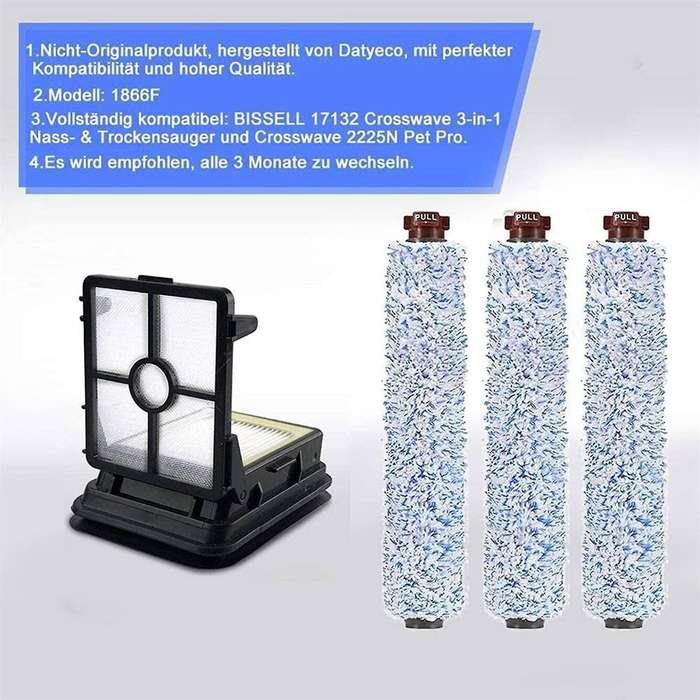 For Bissell Crosswave .3 Brus Hroll and 3 Filters , Spare Parts