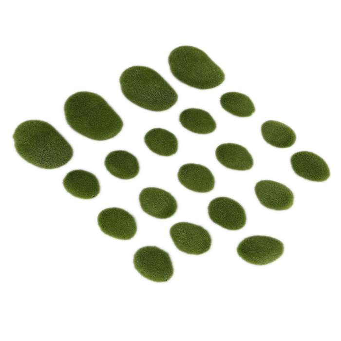 100 Pieces 2 Sizes Artificial Moss Rocks Faux Moss Covered Stones