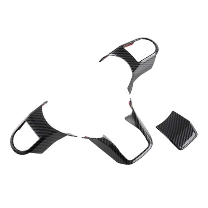 4pcs Car Carbon Fiber Steering Wheel Panel Cover Trim Decoration