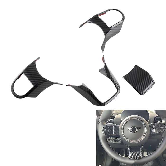 4pcs Car Carbon Fiber Steering Wheel Panel Cover Trim Decoration