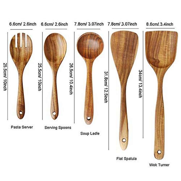 Kitchen Utensils Set Cooking Spoon Tool Handmade Teak Manufacturing