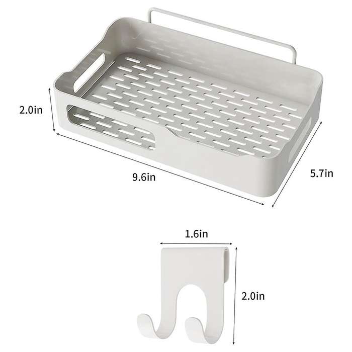 Shower Basket without Drilling,with Hooks Shower Bracket