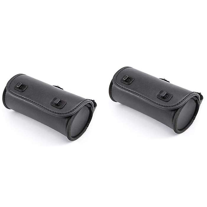 Motorcycle Fork Bag Pu Handlebar Tool Pouch with 2 Straps, Universal