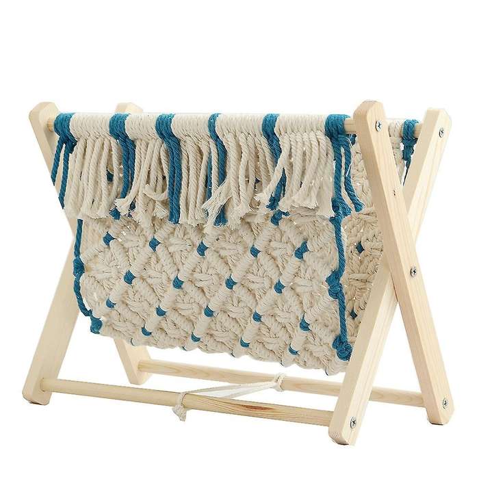 Bohemian Magazine Rack Foldable Cotton Rope Woven Storage Basket